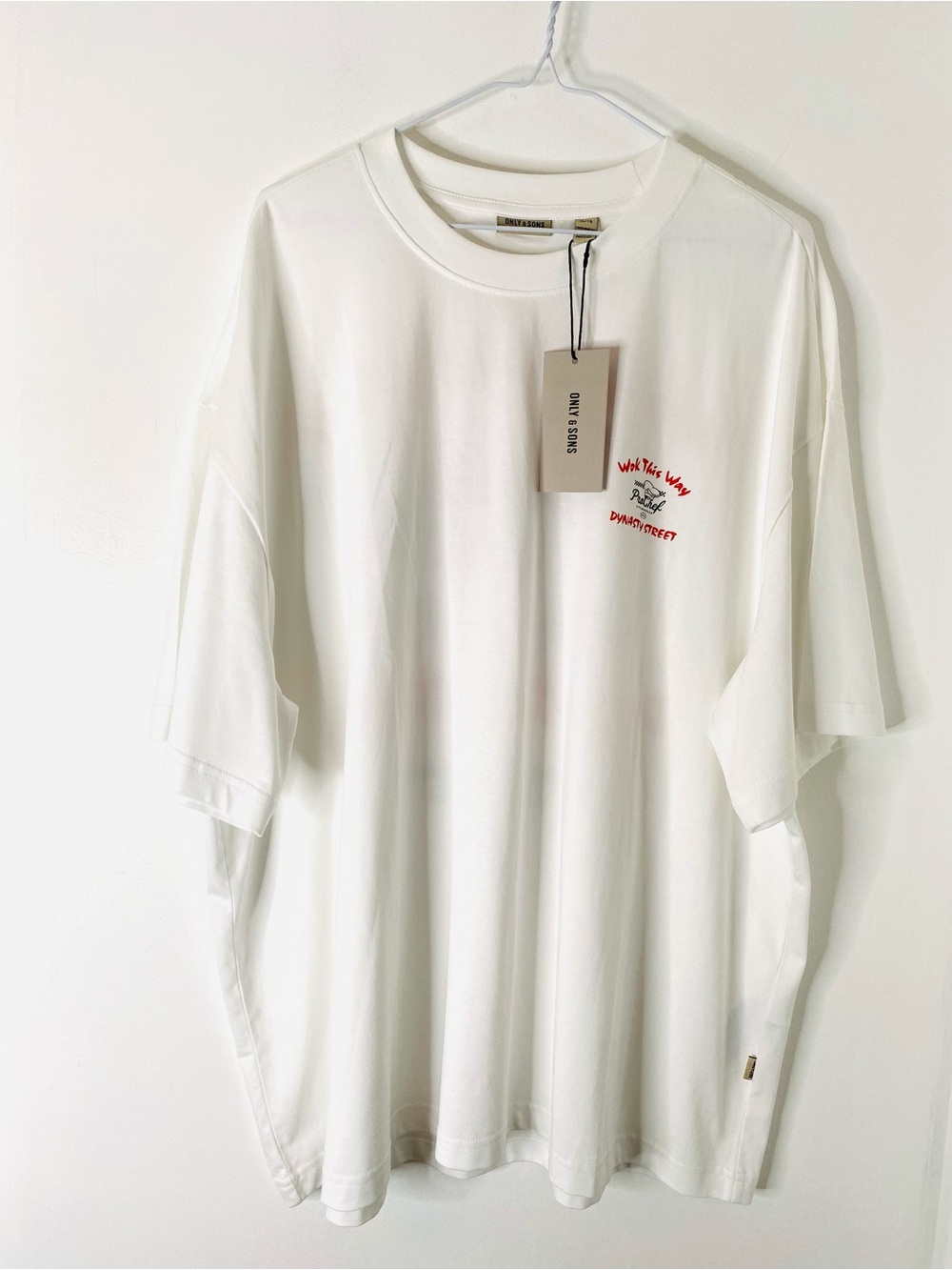 ONLY & SONS Dynasty Street Graphic T Shirt NWT White Food Truck Tee